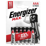Energizer Max AAA Batteries Alkaline   6 per pack