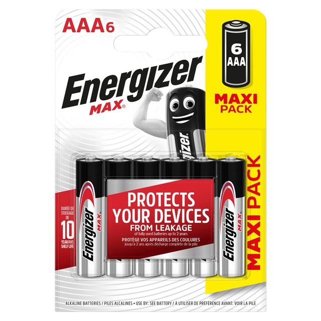 Energizer Max AAA Batteries Alkaline   6 per pack