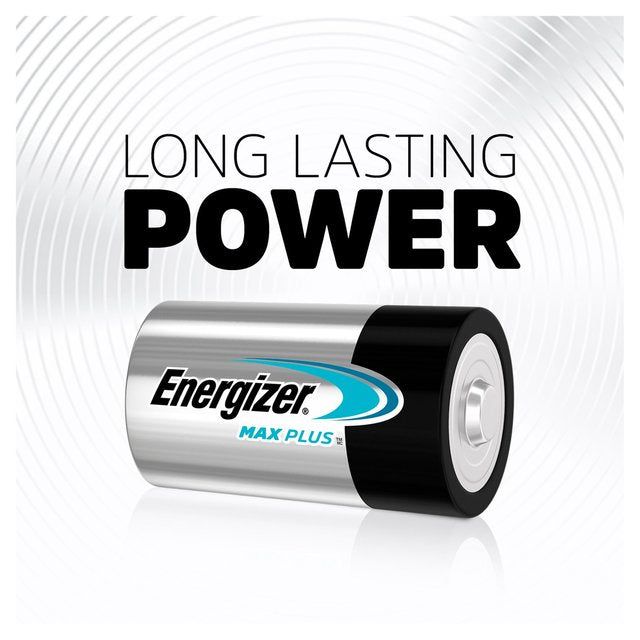 Energizer Max Plus D Batteries Alkaline   2 per pack