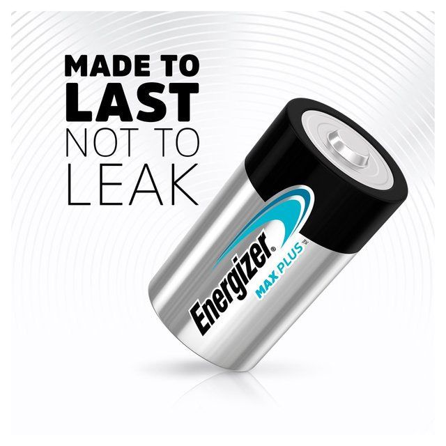 Energizer Max Plus D Batteries Alkaline   2 per pack
