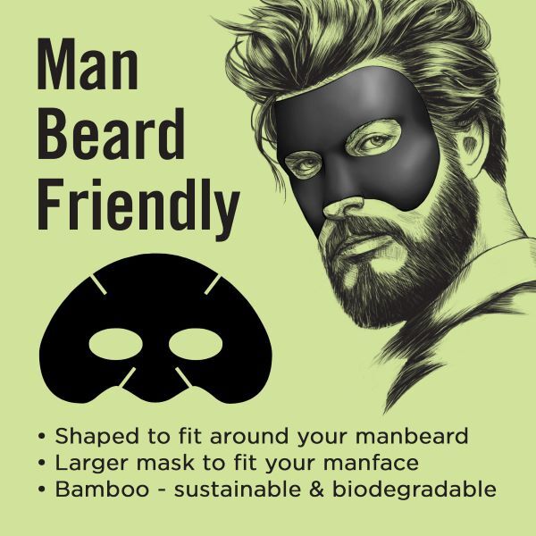 Fuss Free Naturals Charcoal Mask Men's Bearded Pack 3 - British product