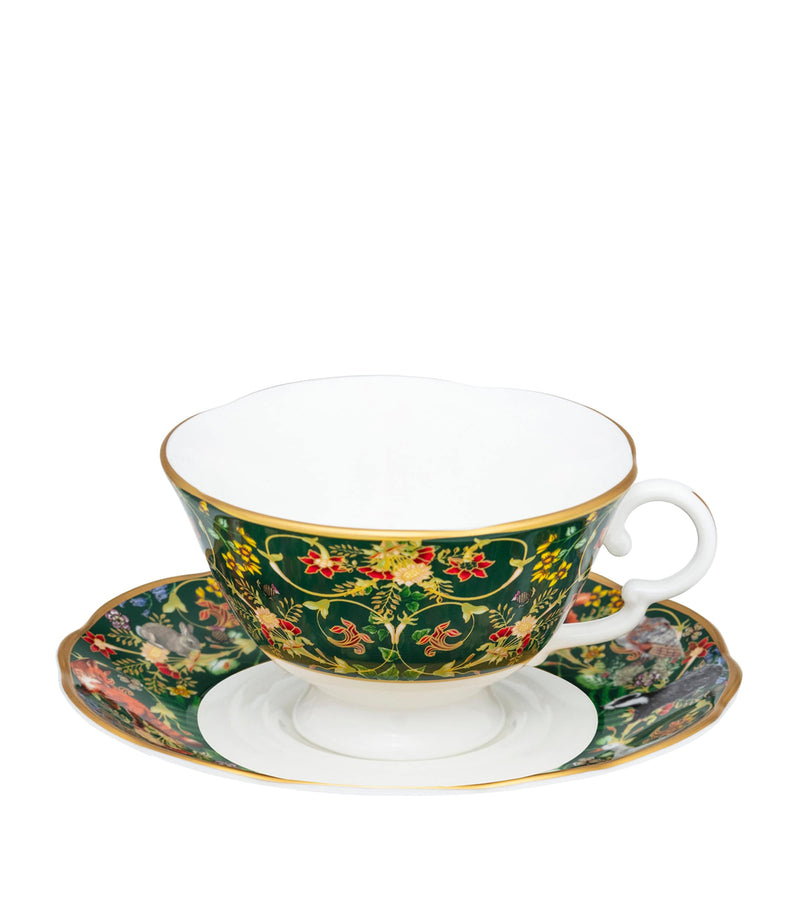 Halcyon Days Woodland Wildlife teacup and saucer set, UK version