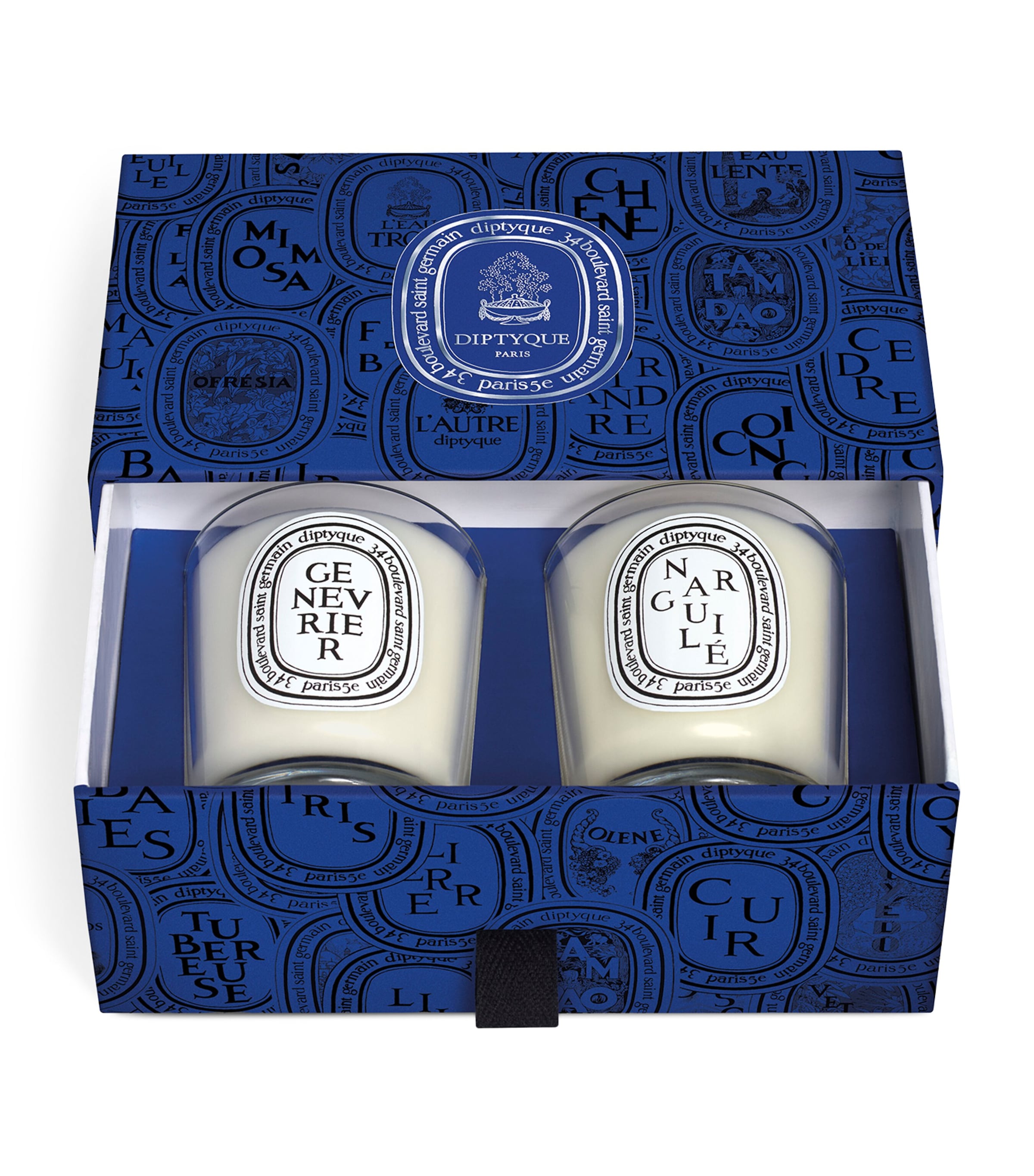 Diptyque mini candle set with Narguilé and Genévrier scents (2 x 70g) - British product