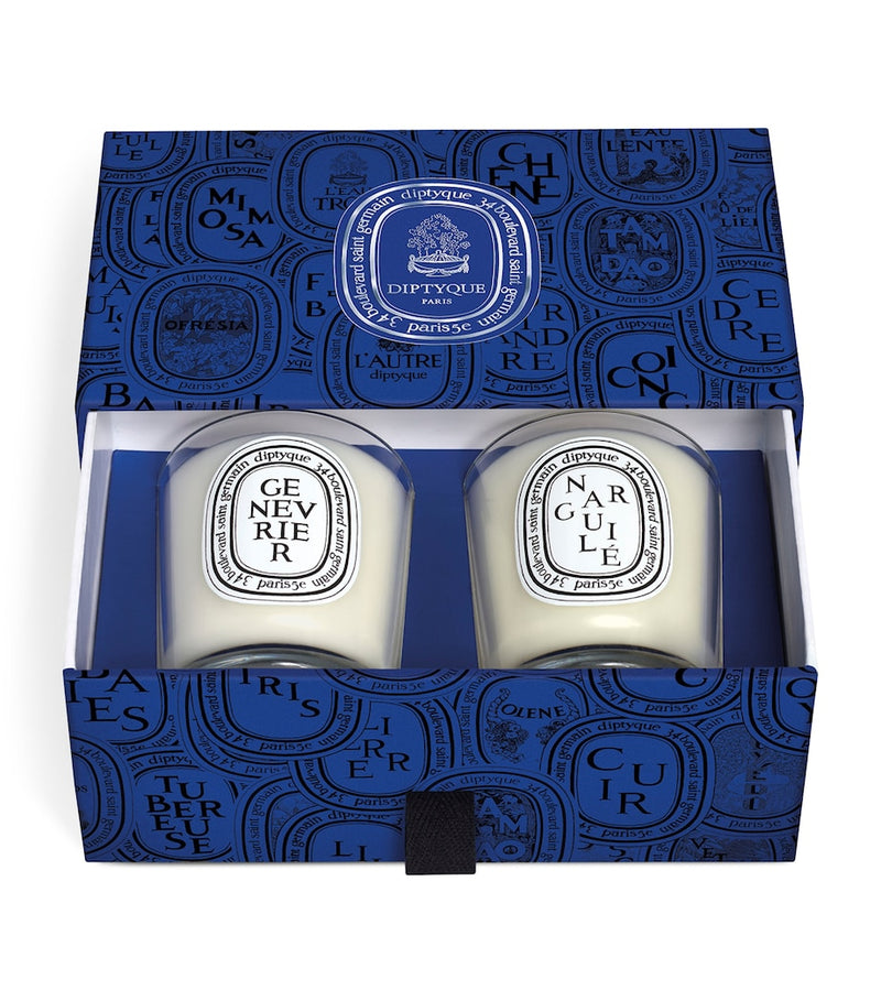 Diptyque mini candle set with Narguilé and Genévrier scents (2 x 70g) - British product