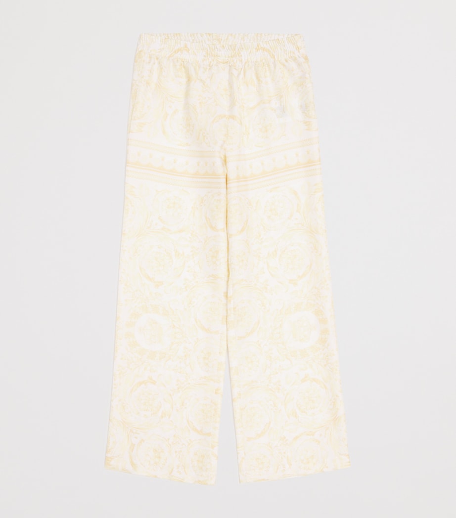 Versace kids Barocco print silk twill trousers for ages 6-14 years (British brand)