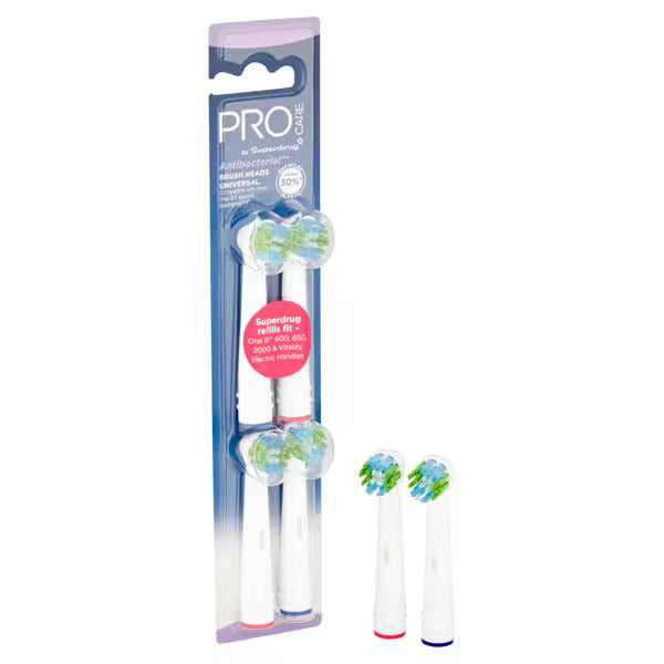 Superdrug ProCare antibacterial toothbrush head 4 pack (British brand)