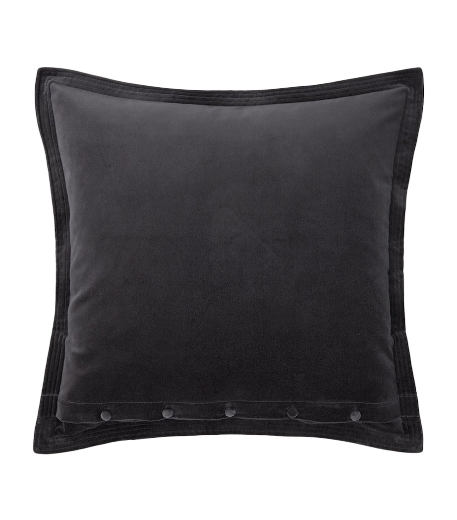 Ralph Lauren Home velvet monogram-embroidered cushion 50cm x 50cm, imported from the UK