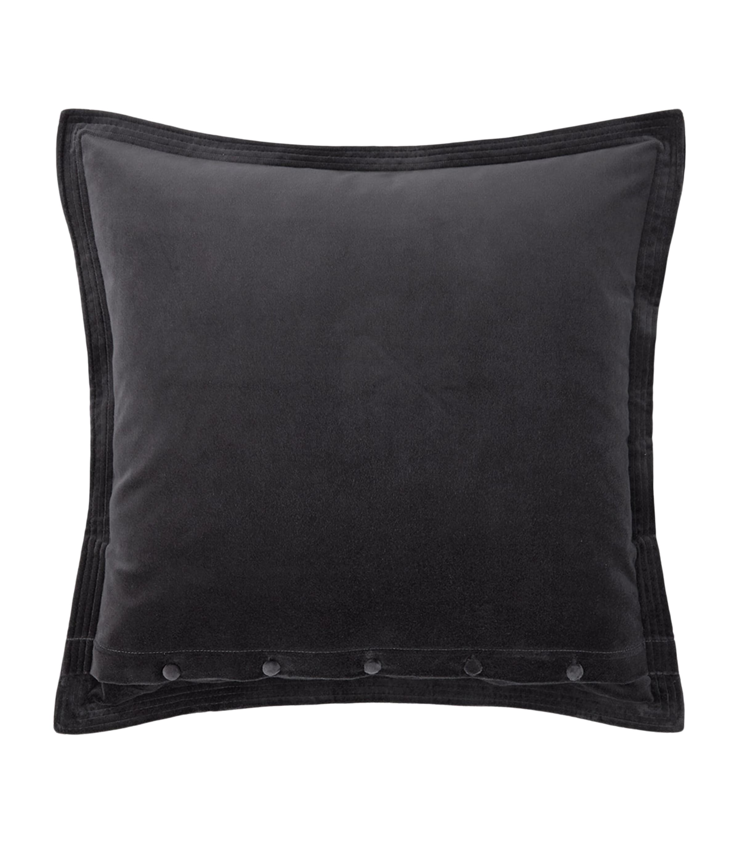 Ralph Lauren Home velvet monogram-embroidered cushion 50cm x 50cm, imported from the UK