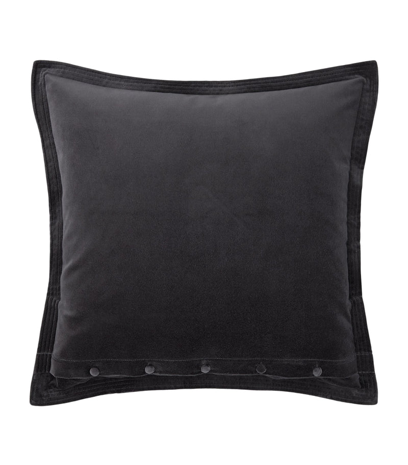 Ralph Lauren Home velvet monogram-embroidered cushion 50cm x 50cm, imported from the UK