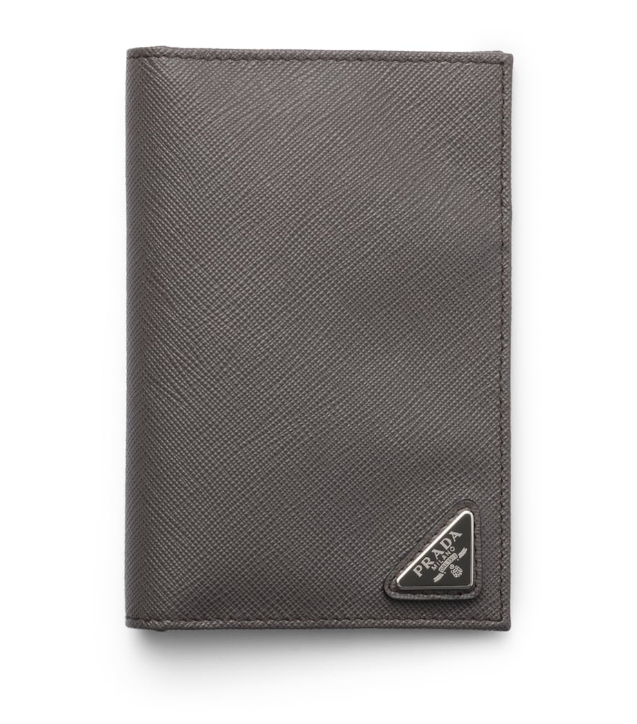 Prada Saffiano Leather Logo Passport Holder, imported from the UK