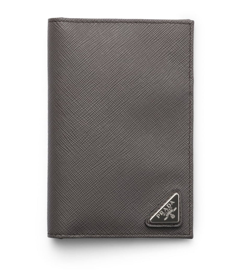 Prada Saffiano Leather Logo Passport Holder, imported from the UK