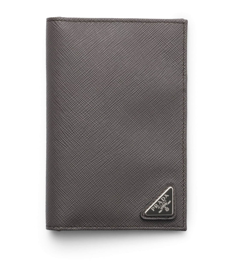 Prada Saffiano Leather Logo Passport Holder, imported from the UK