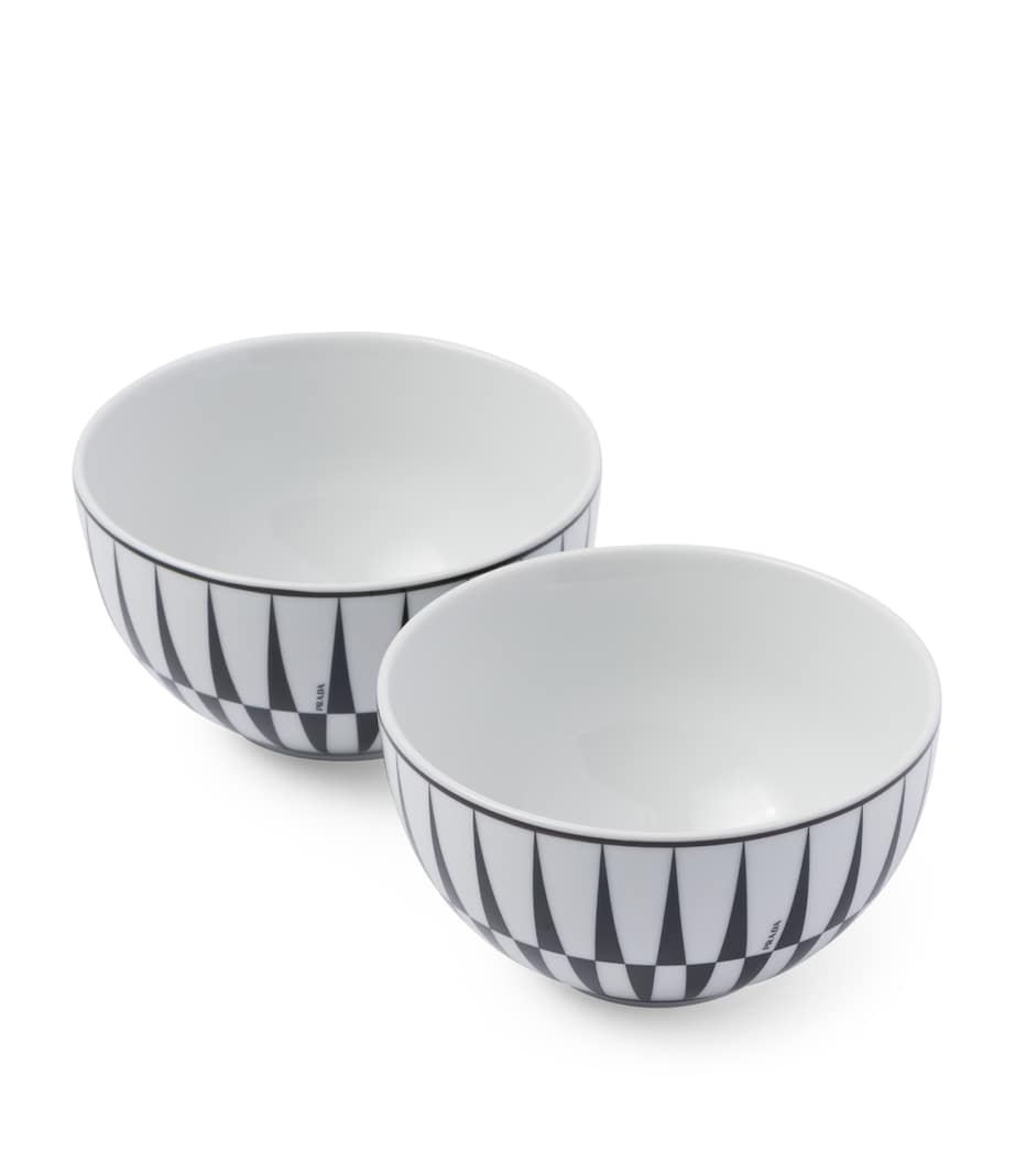 Prada Stripes cereal bowls set of 2 12cm, imported from the UK