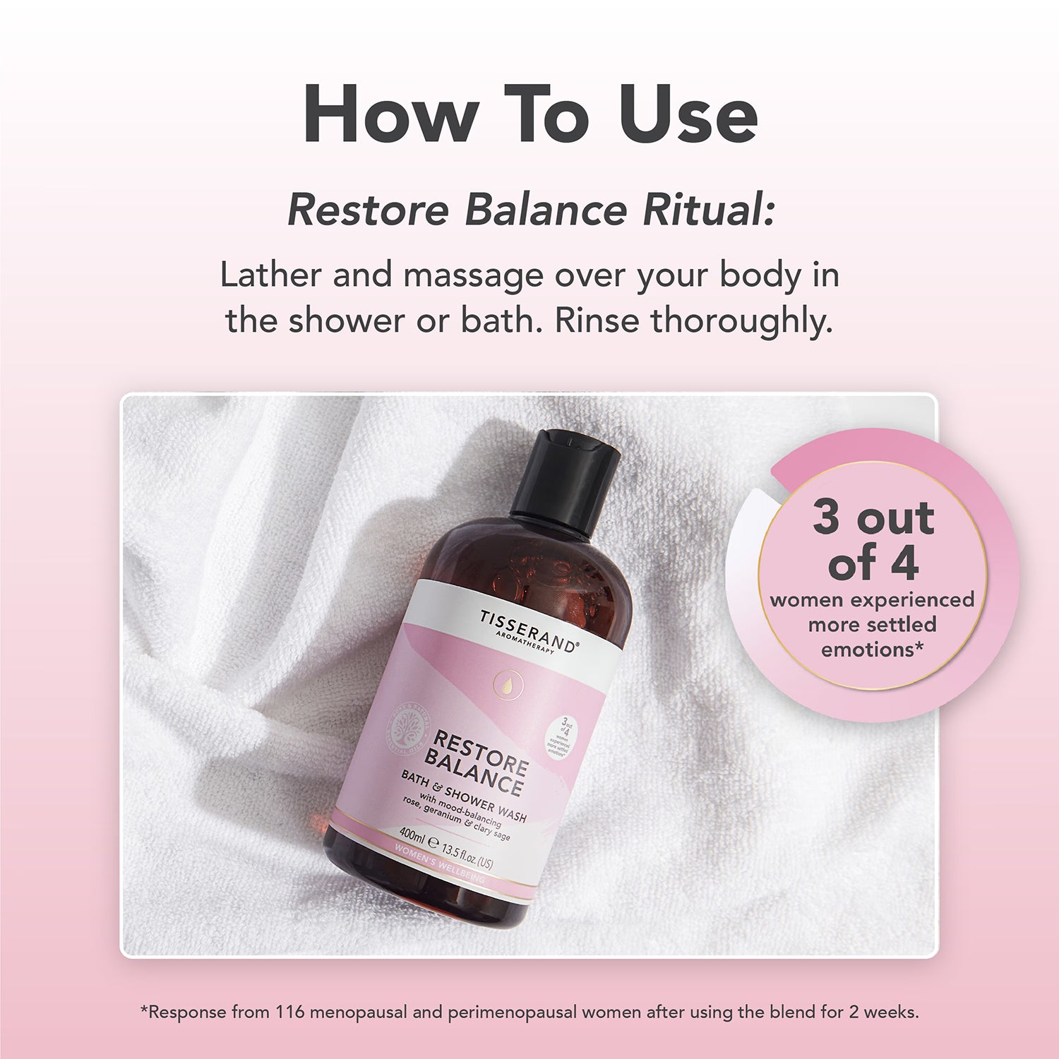 Tisserand Restore Balance Bath & Shower Wash 400ml (British brand)