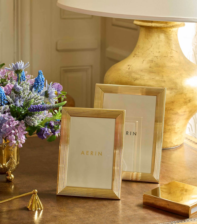 Aerin Alessio photo frame for 4x6 photos in gold tone - British product