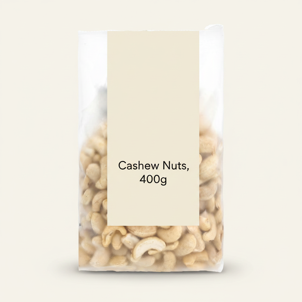 Holland & Barrett whole cashew nuts 400g, imported from the UK