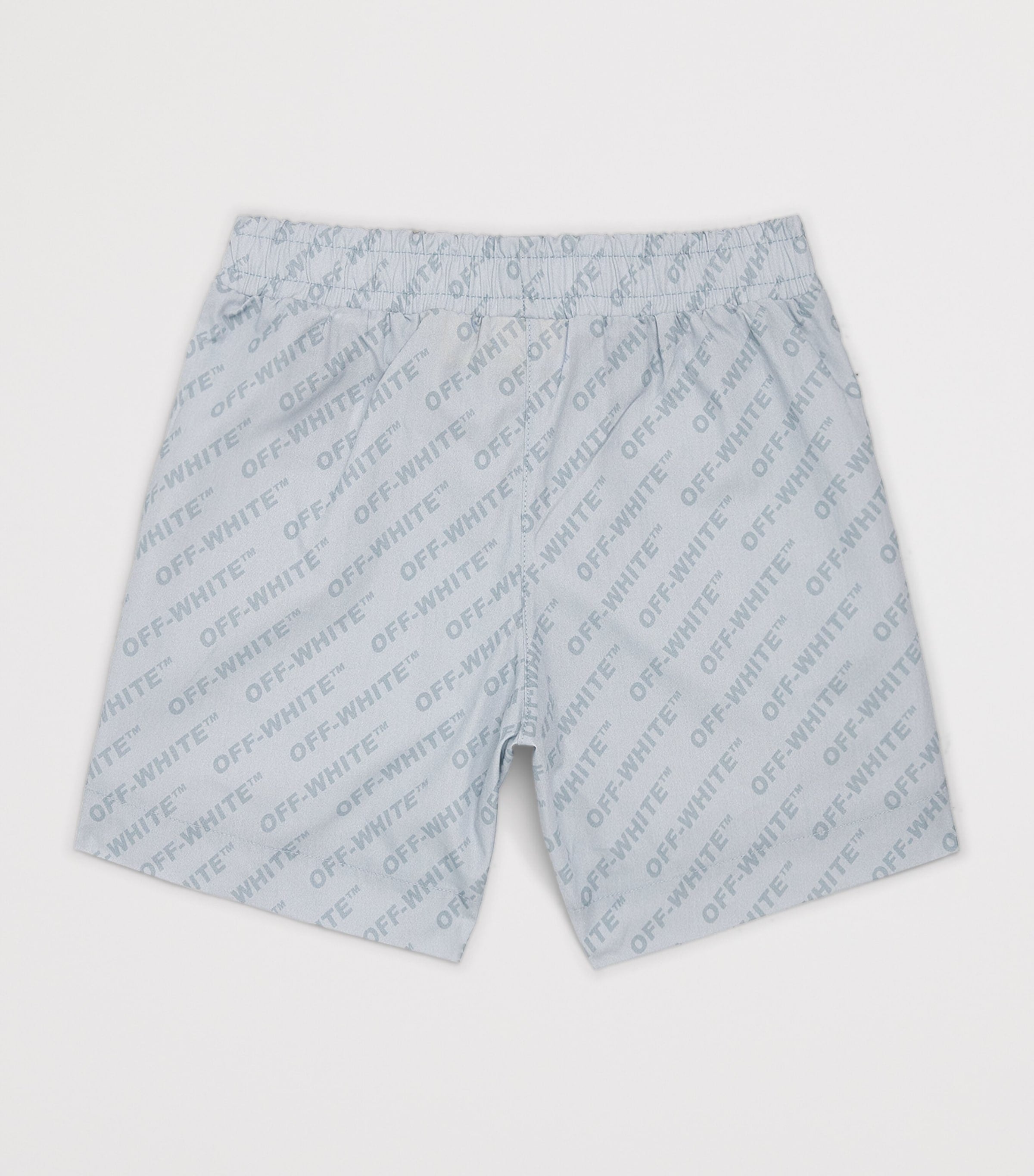 Off-White Kids Logo Bowling Shorts 4-12+ years, imported from the UK