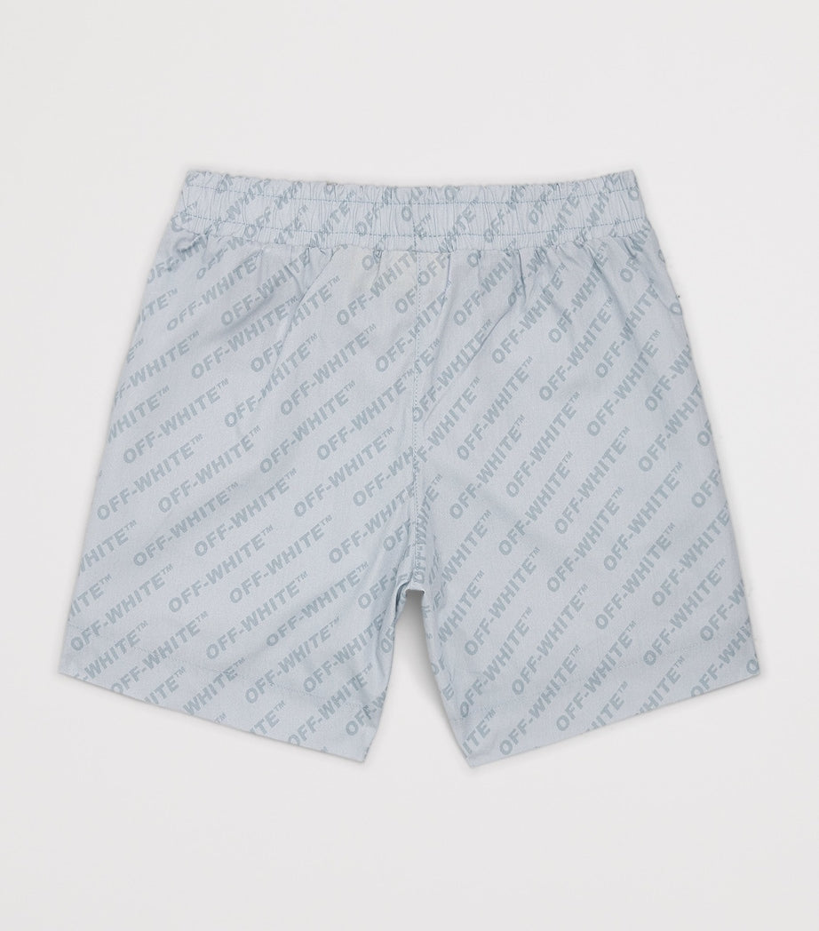 Off-White Kids Logo Bowling Shorts 4-12+ years, imported from the UK