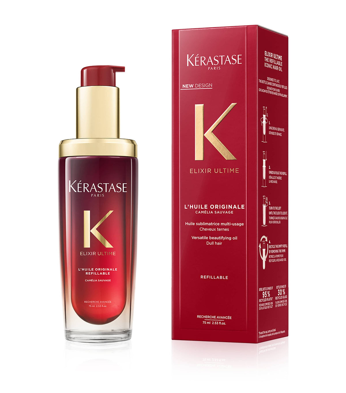 Kerastase Elixir Ultime Burgundy Rouge L'Huile Originale Hair Oil Limited Edition (75ml)