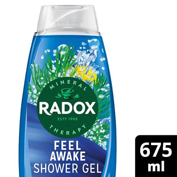 Radox Feel Awake 2-in-1 Shower Gel Shampoo 675ml (British brand)