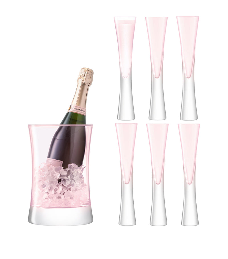 LSA International Moya champagne flutes and ice bucket serving set, UK version