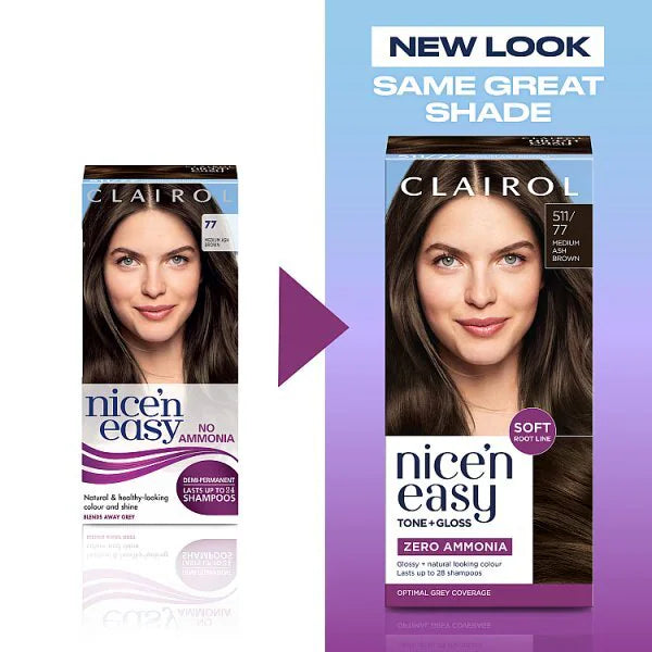 Clairol semi-permanent hair dye medium ash brown - British product