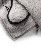 Cashmere cable-knit travel set with throw and sleep mask by Ralph Lauren Home, imported from the UK