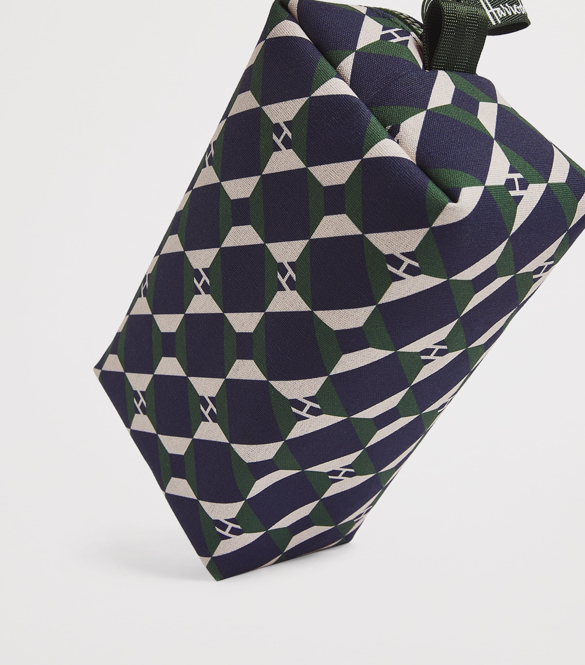 Harrods cotton geometric cosmetic bag, UK version