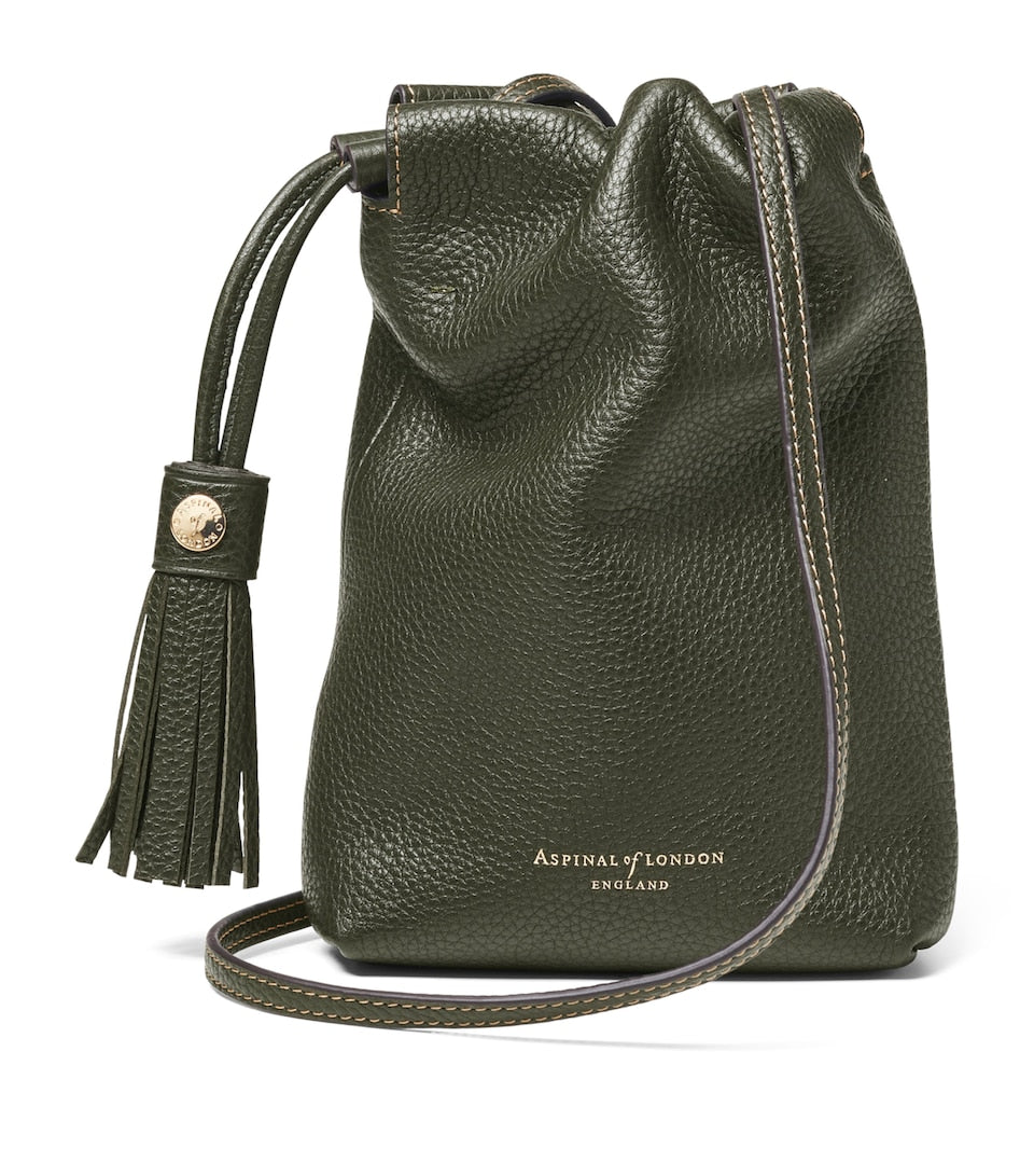 Scratch-Resistant Grained Leather Backpack with Buckle Fastening