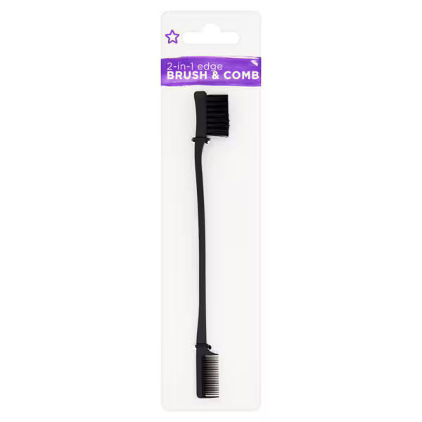 Superdrug 2-in-1 edge brush and comb styling tool (British brand)