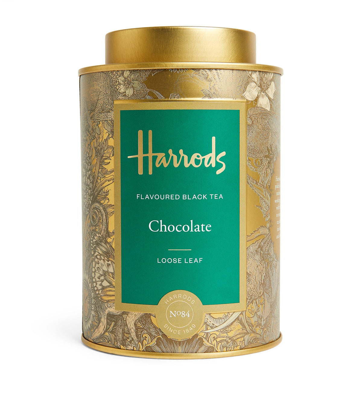 Harrods chocolate flavoured black loose leaf tea 125g, UK version