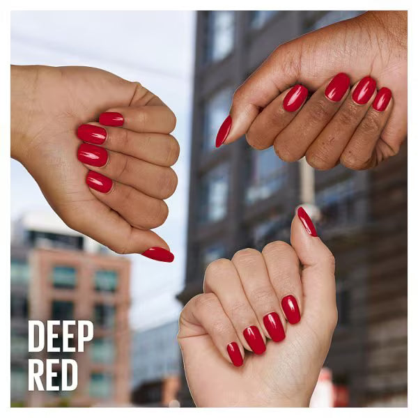 Maybelline Deep Red nail polish, imported from the UK