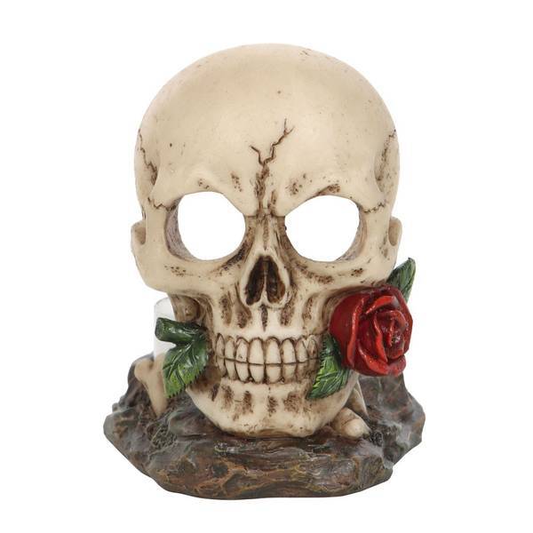 Something Different Skull Rose Tea Light Holder 7.5cm (British brand)