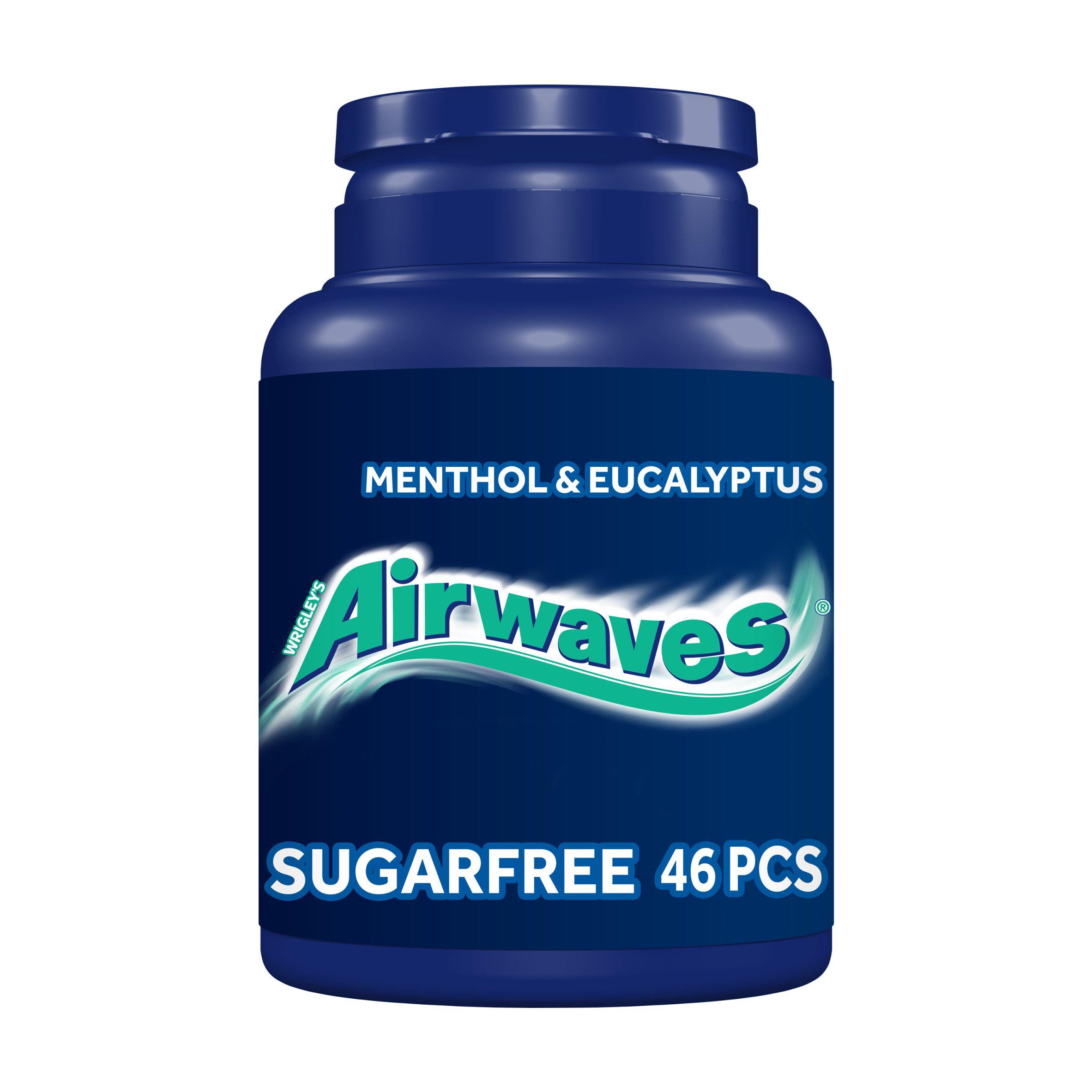 Airwaves Menthol & Eucalyptus Sugar Free Chewing Gum Bottle 46 Pieces - McGrocer