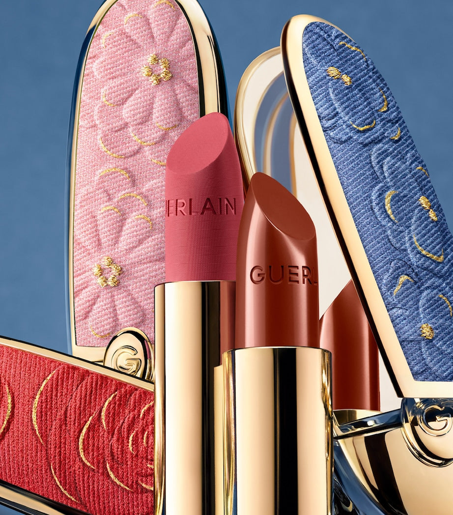 Guerlain Art Deco gilded lipstick case with mirror for Rouge G, UK version