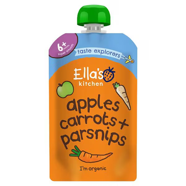 Ella's Kitchen Organic baby food pouch Carrots Apples Parsnips 120g - British product