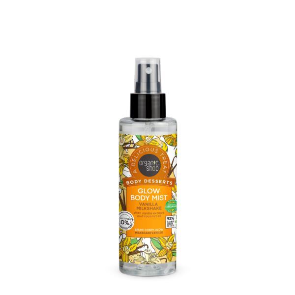 Organic Shop Glow Body Mist Vanilla Milkshake 200ml, imported from the UK