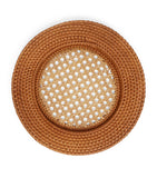 Maison Margaux brown rattan charger plates 32cm, imported from the UK