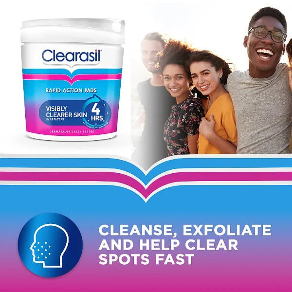 Clearasil ultra rapid action spot pads 65pc - British product