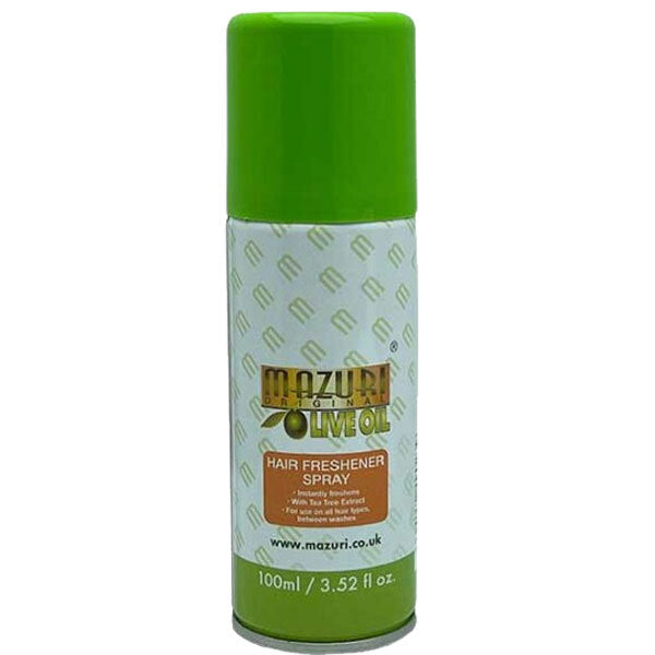 Mazuri Olive Oil Hair Freshener Spray, imported from the UK