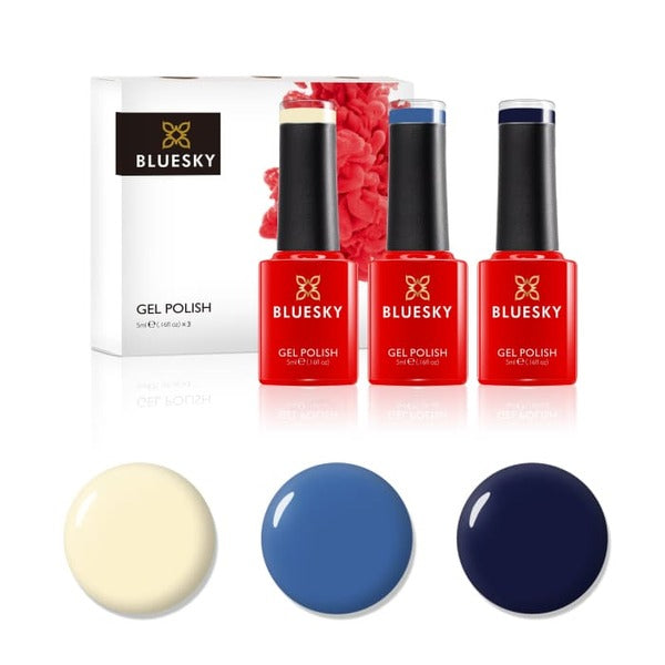 Bluesky Mini Trio Set Winter Blues gel polish 5ml bottles - British product