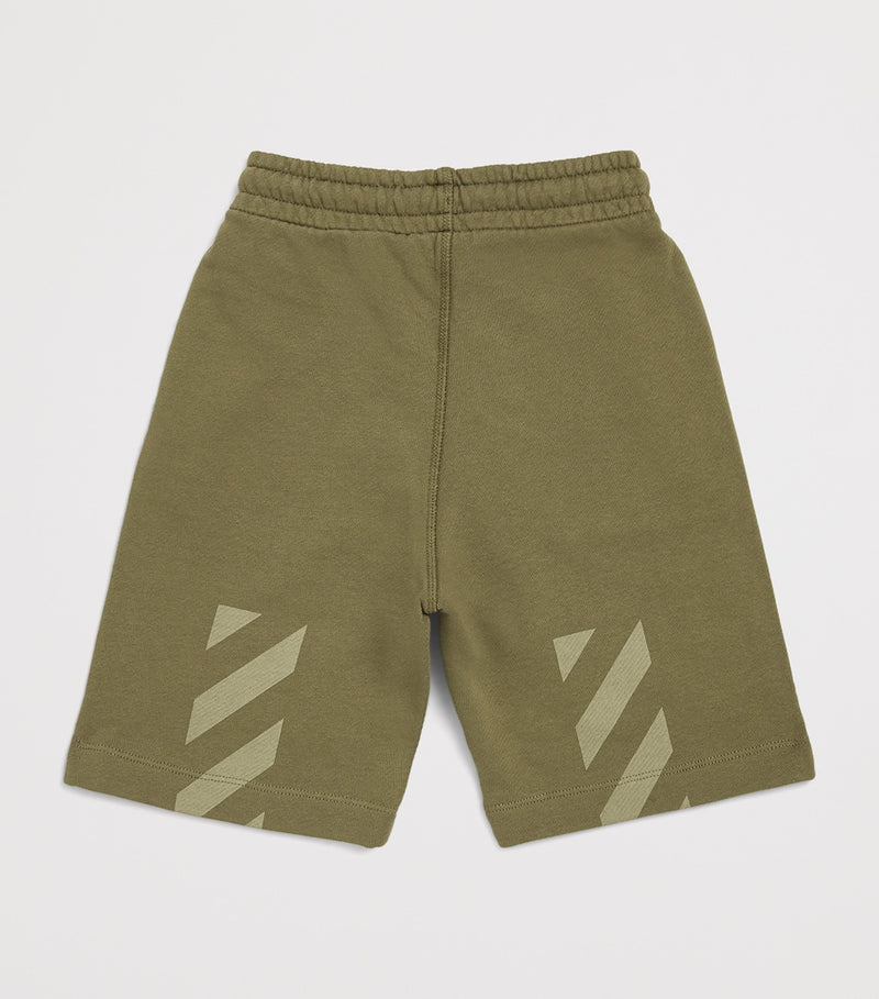 Off-White Kids Jersey Logo sweatshorts 4-12+ years, imported from the UK