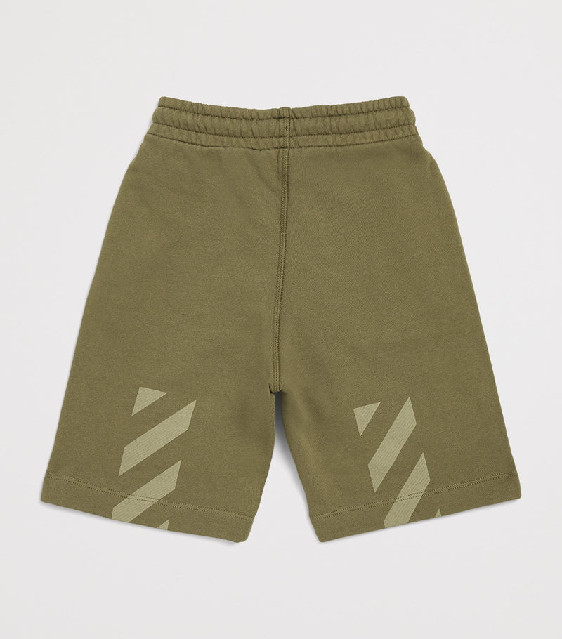 Off-White Kids Jersey Logo sweatshorts 4-12+ years, imported from the UK