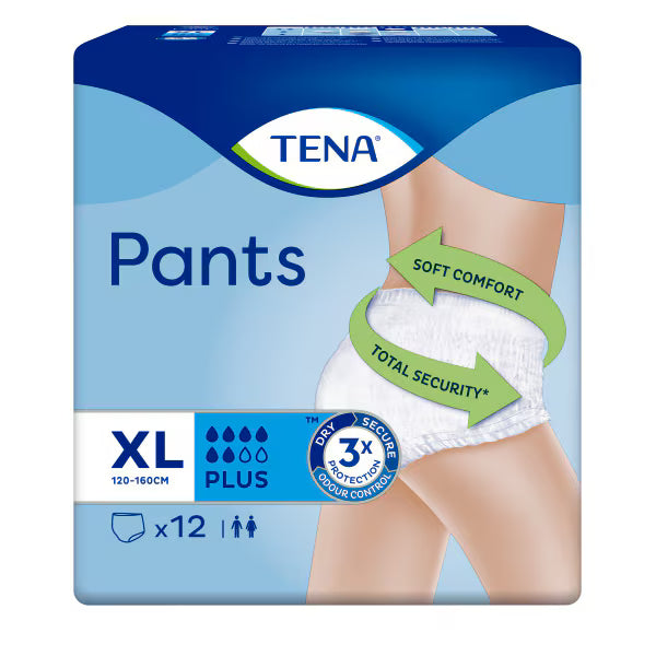 TENA Pants Plus XL 12 pack (British brand)