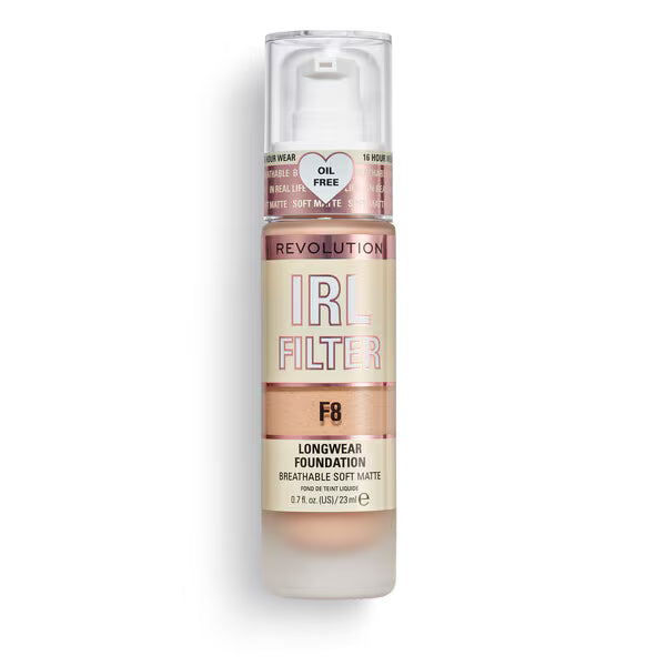 Revolution Longwear Foundation Shade F8, imported from the UK