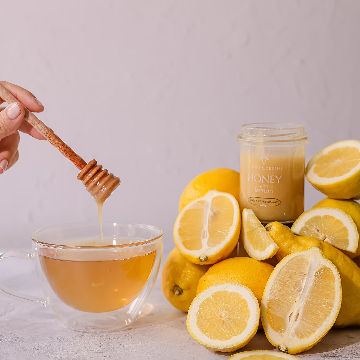 Honey & Greens British Honey with Lemon 240g