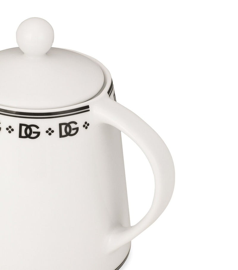 Dolce&Gabbana porcelain teapot with monogram and Art Deco design - British product