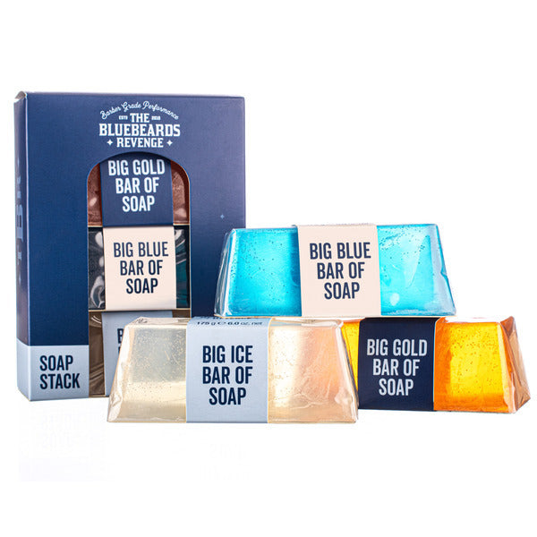 Bluebeards Revenge Soap Stack Gift Set Three Scents 175g per bar (British brand)