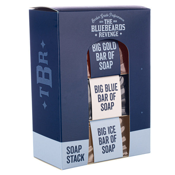 Bluebeards Revenge Soap Stack Gift Set Three Scents 175g per bar (British brand)