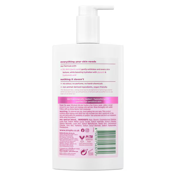 Simple Smooth+ Gel Facial Cleanser 240 ml